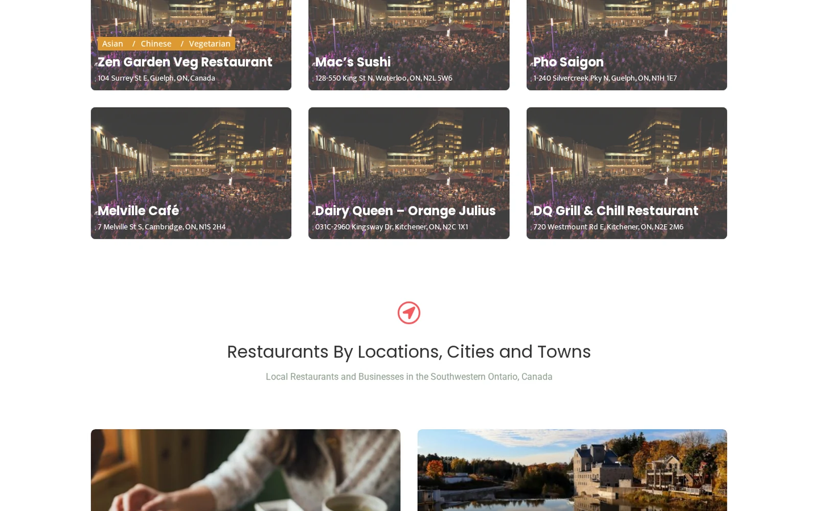 KWFoodies.com restaurant listings and the Restaurants By Locations, Cities and Towns section